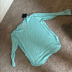 Senita Athletics NET Women's Aqua Long Sleeve Boyfriend T